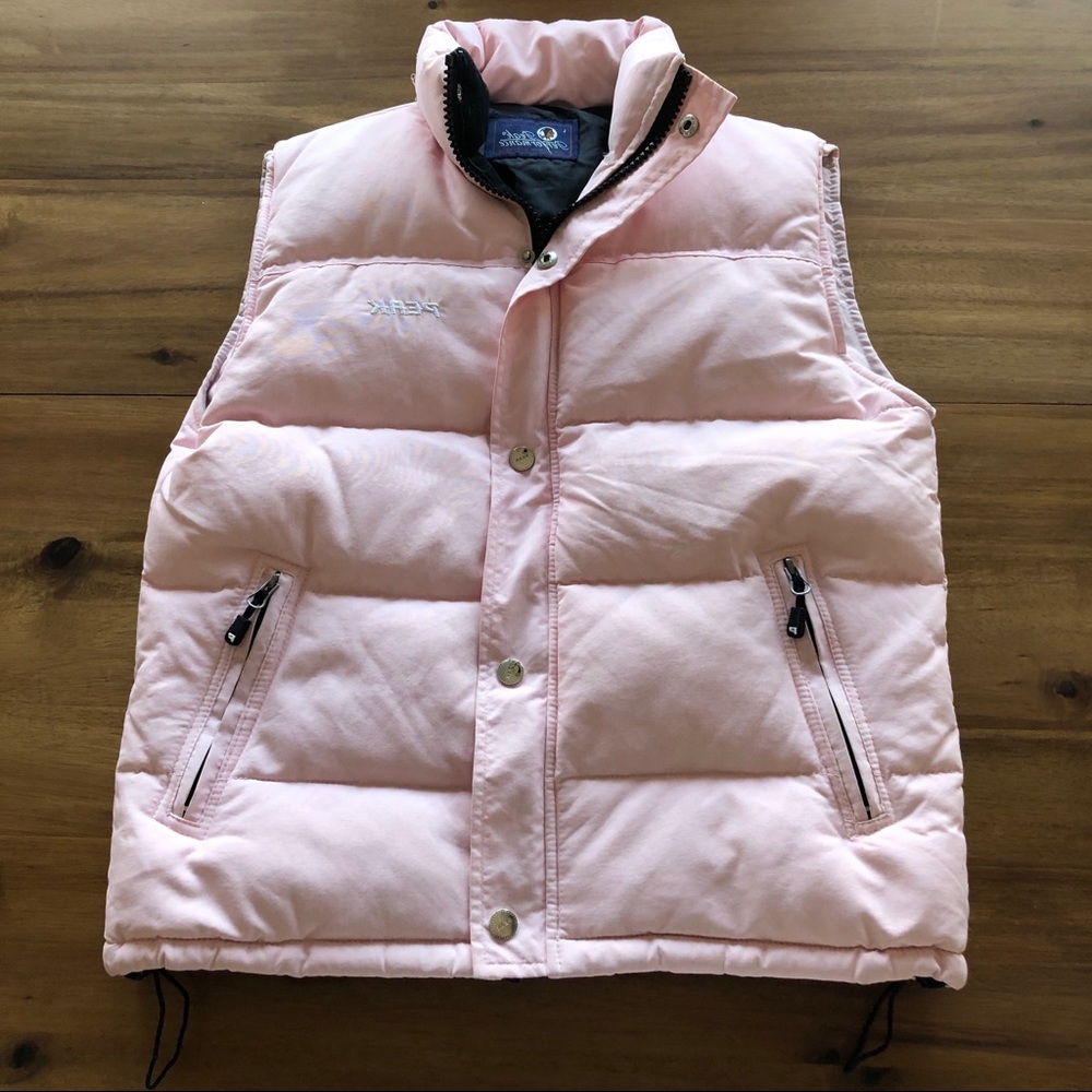 down filled pink puffer vest